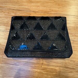 Vintage black beaded clutch / cross body evening bag